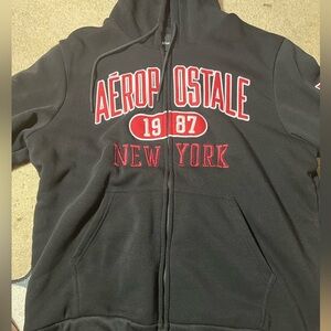 Aeropostale Black Sherpa Jacket with Logo Tag